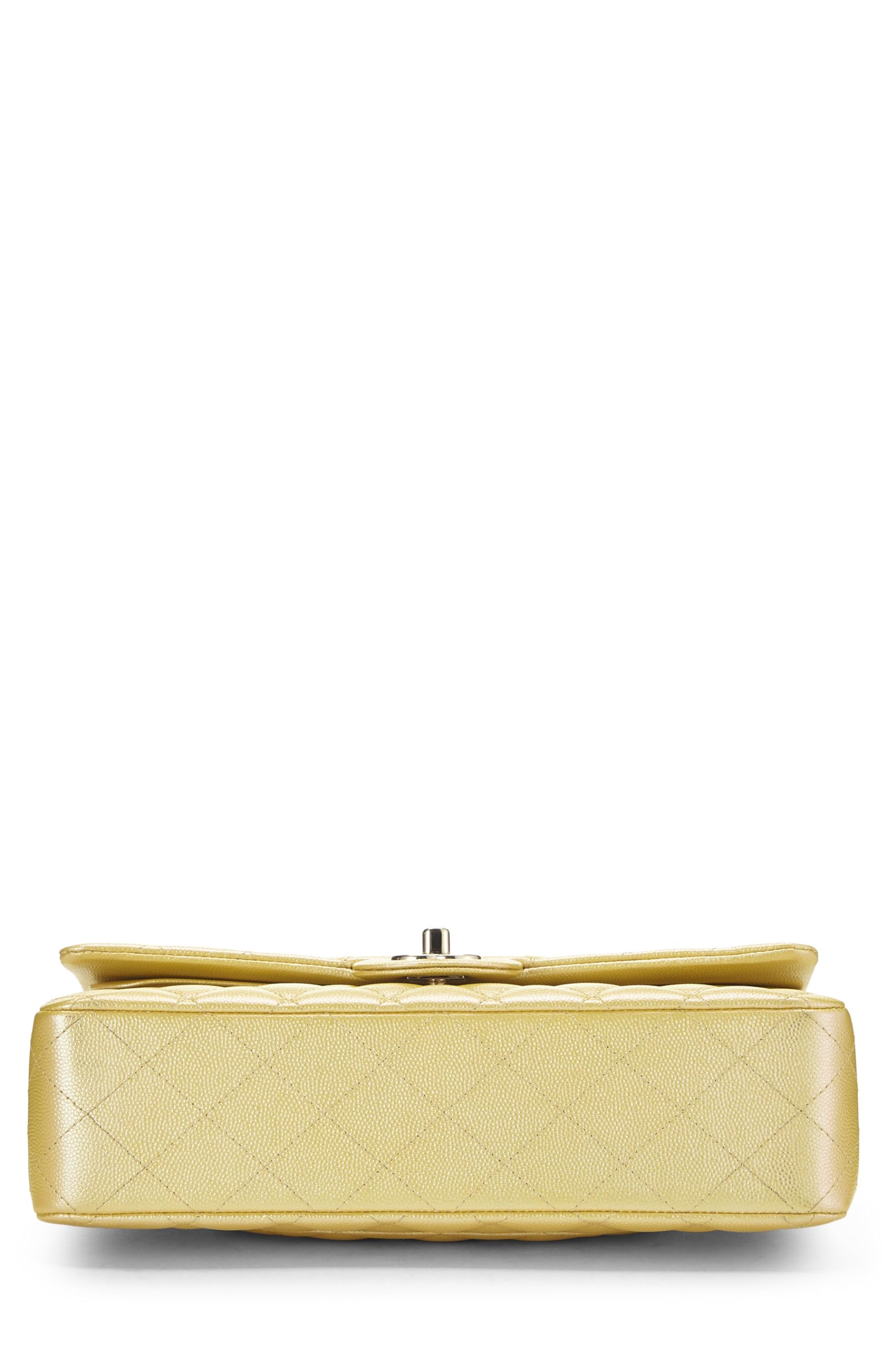 Chanel,  Iridescent Yellow Caviar Classic Double Flap Medium, Yellow