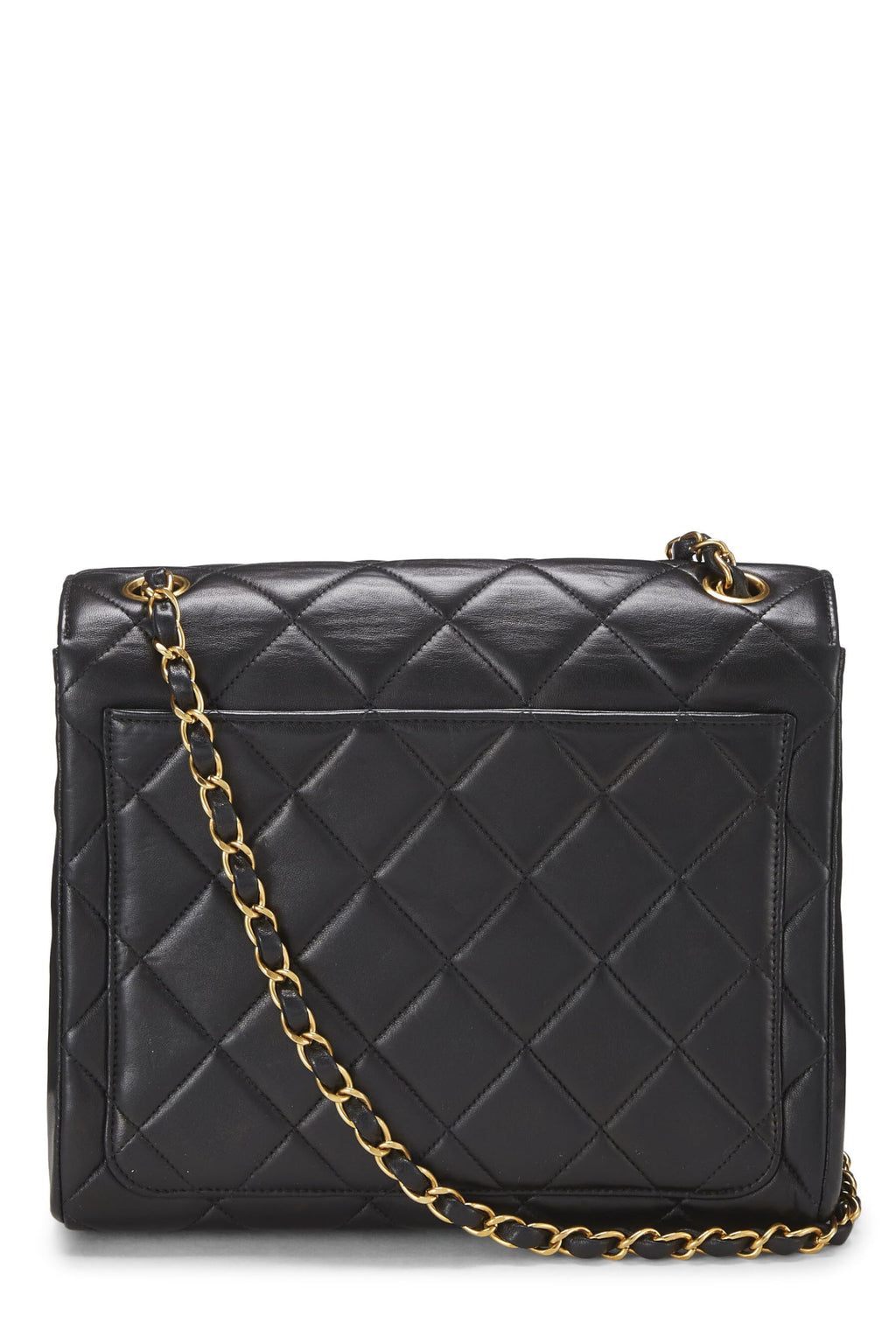 Chanel,  Black Quilted Lambskin 'CC' Square Shoulder Bag, Black