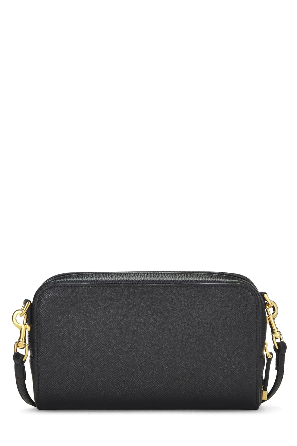 Dioror,  Black Calfskin Caro Double Pouch Crossbody, Black