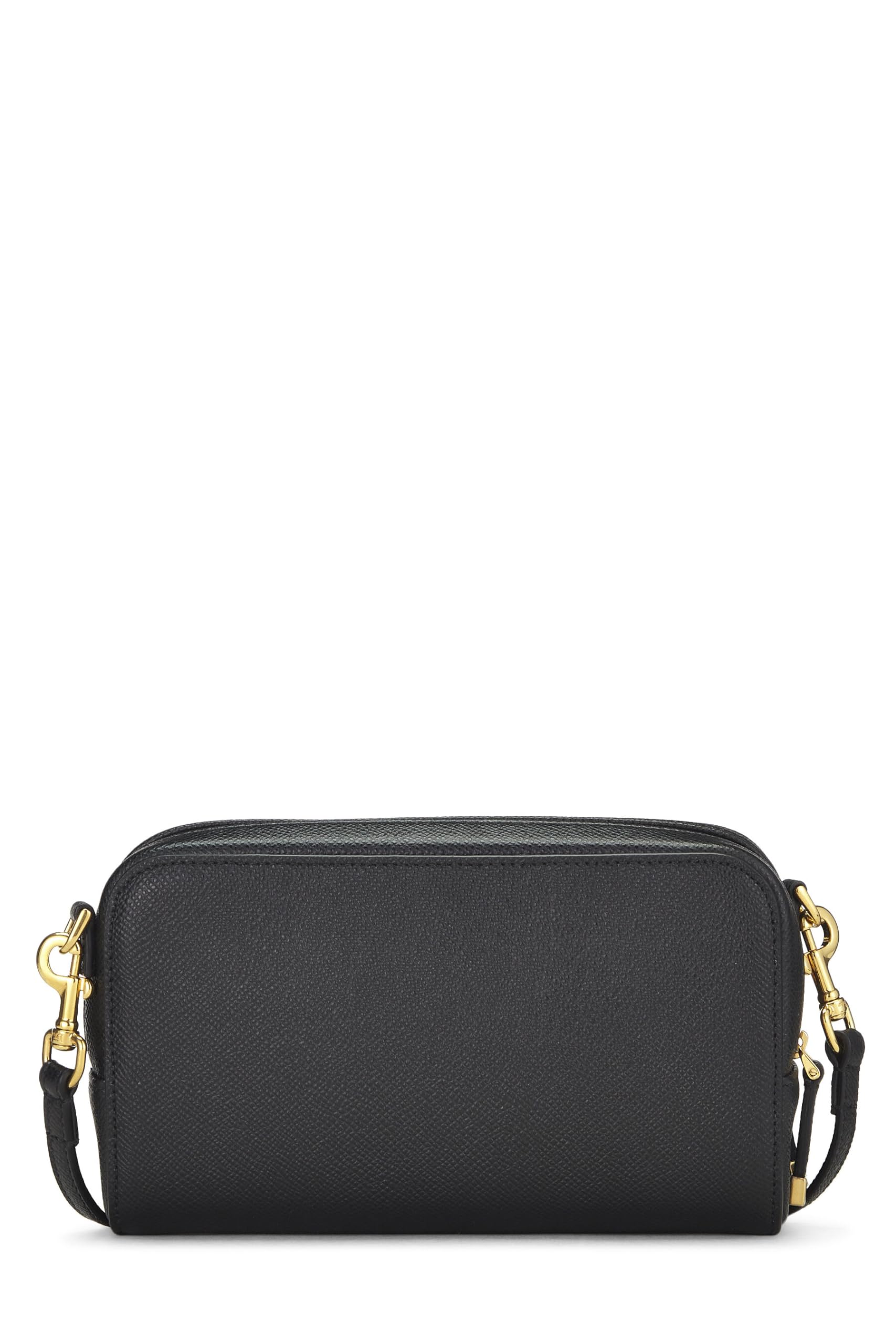 Dioror,  Black Calfskin Caro Double Pouch Crossbody, Black