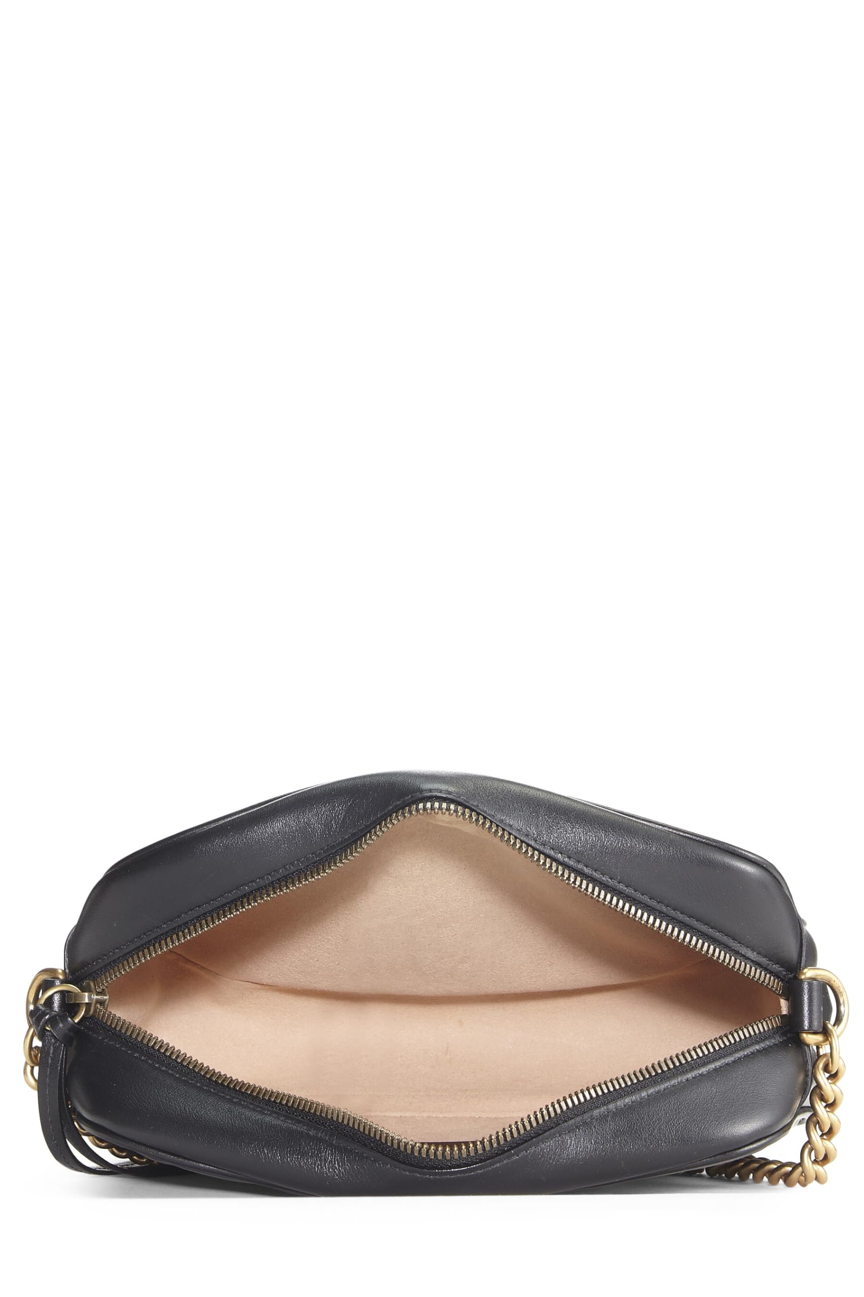Gucci,  Black Leather Gucci Marmont Crossbody, Black