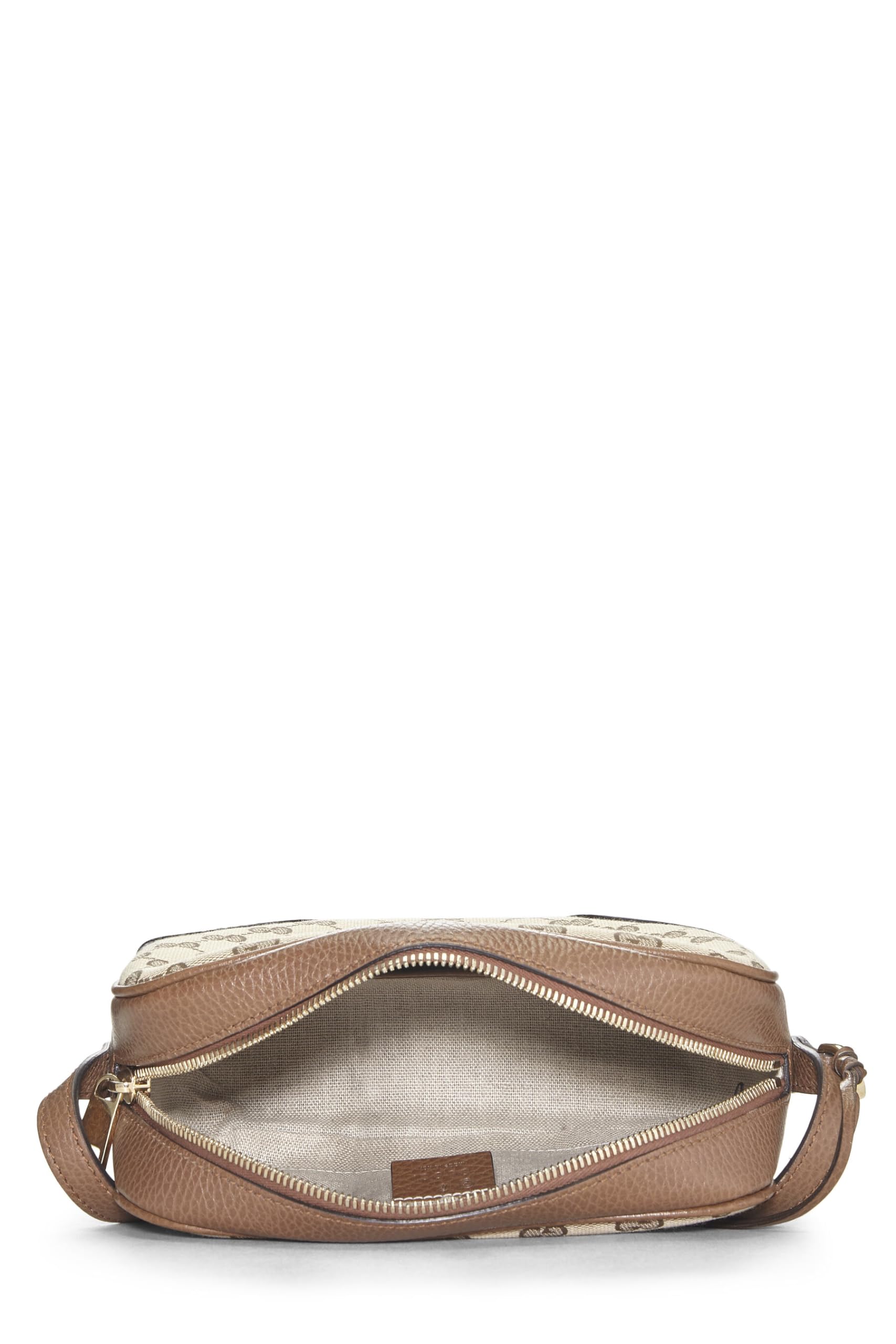 Gucci,  Brown Original Gucci Canvas Bree Crossbody, Brown