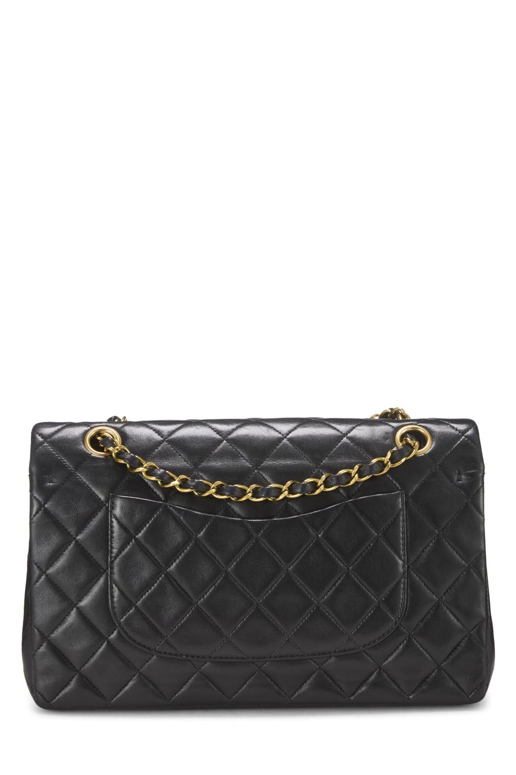 Chanel,  Black Quilted Lambskin Classic Double Flap Medium, Black