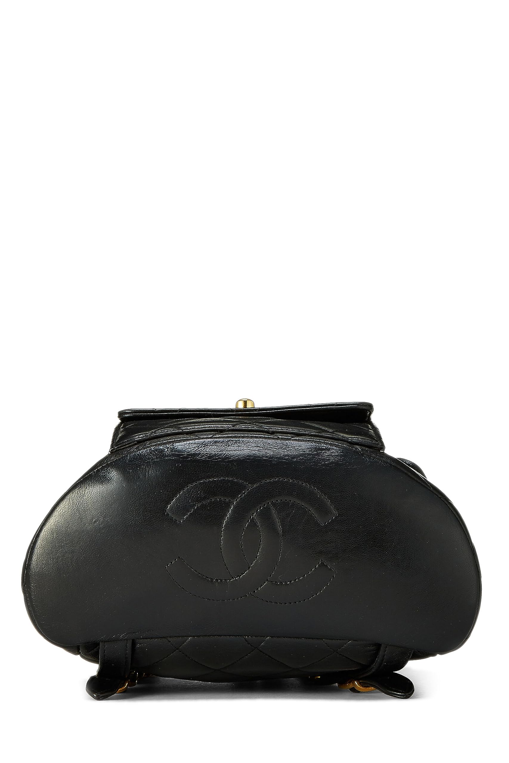 Chanel,  Black Quilted Lambskin 'CC' Classic Backpack Medium, Black