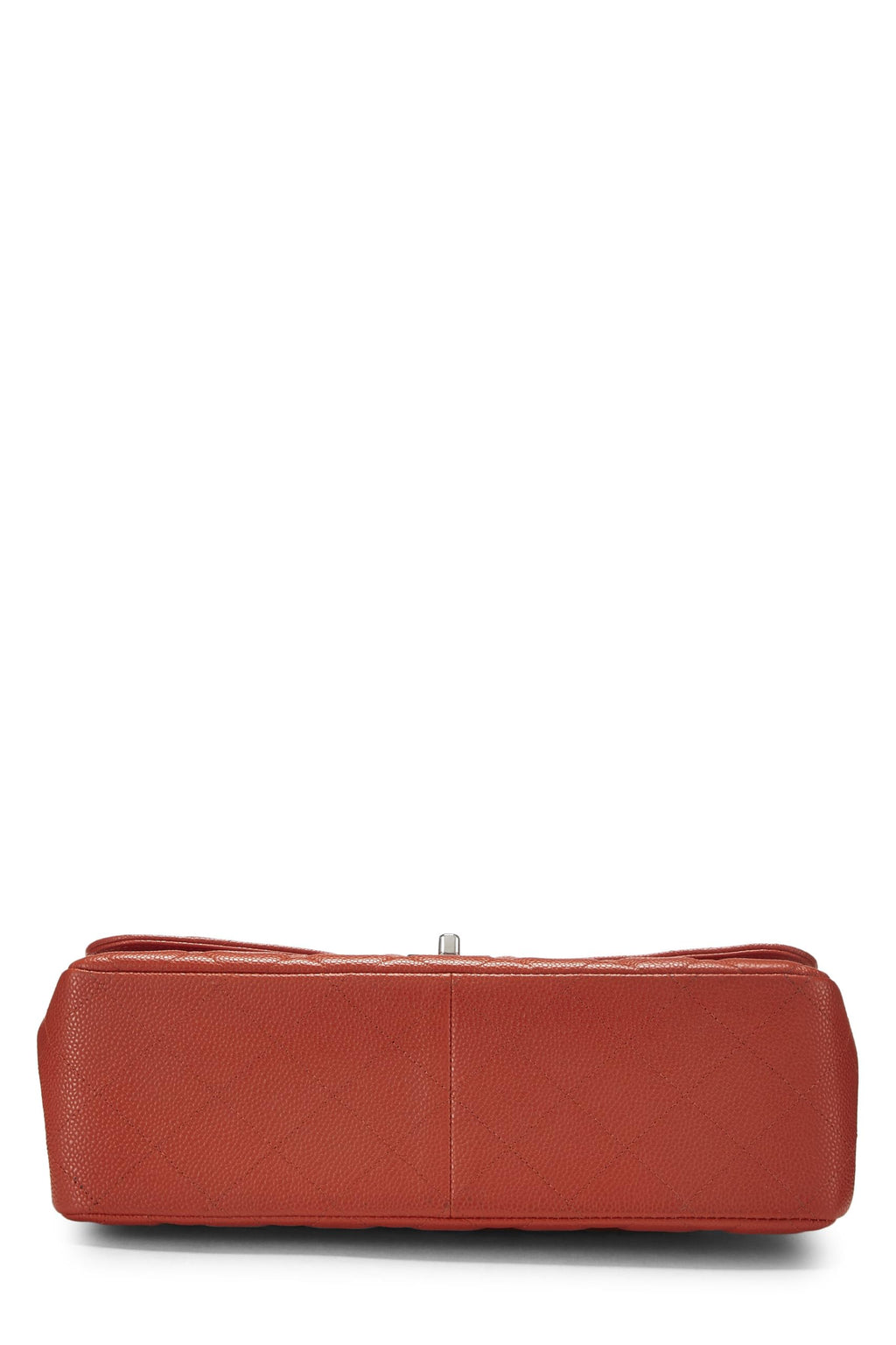 Chanel,  Orange Quilted Caviar New Classic Double Flap Jumbo, Orange