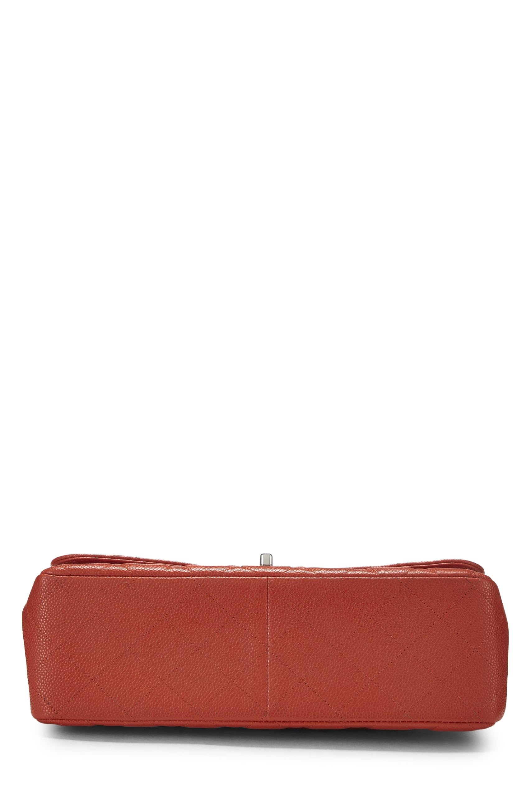 Chanel,  Orange Quilted Caviar New Classic Double Flap Jumbo, Orange