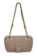 Gucci,  Beige Pearl MatelassÃƒÆ’Ã‚Â© Leather Marmont Shoulder Bag Small, Beige