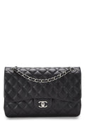 Chanel,  Black Quilted Lambskin New Classic Double Flap Jumbo, Black