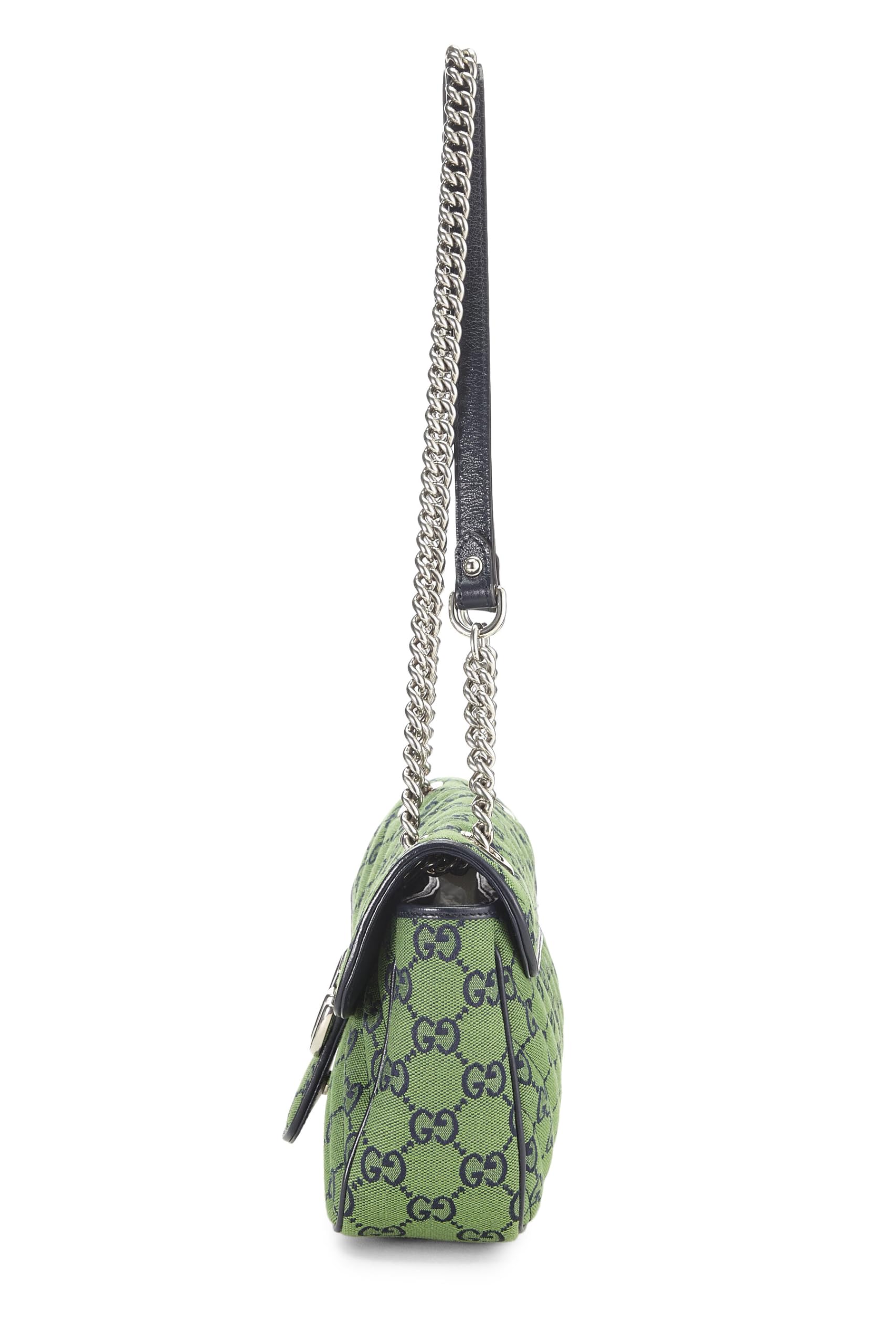 Gucci,  Green Original GG Canvas Marmont Shoulder Bag Small, Green