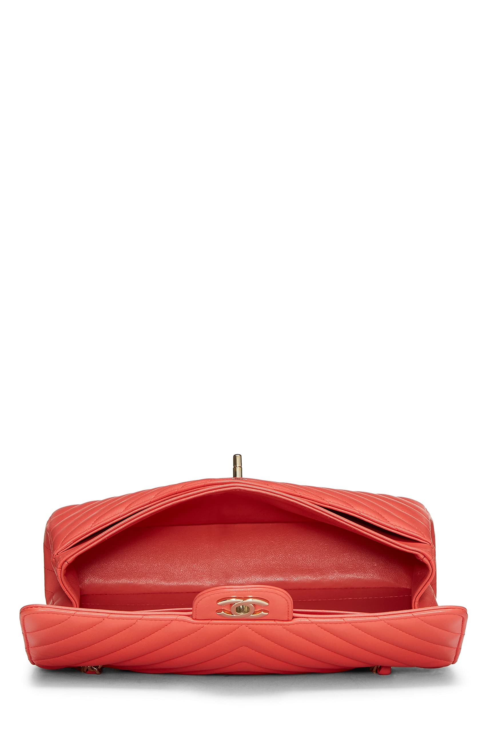 Chanel,  Pink Chevron Lambskin Classic Double Flap Medium, Pink