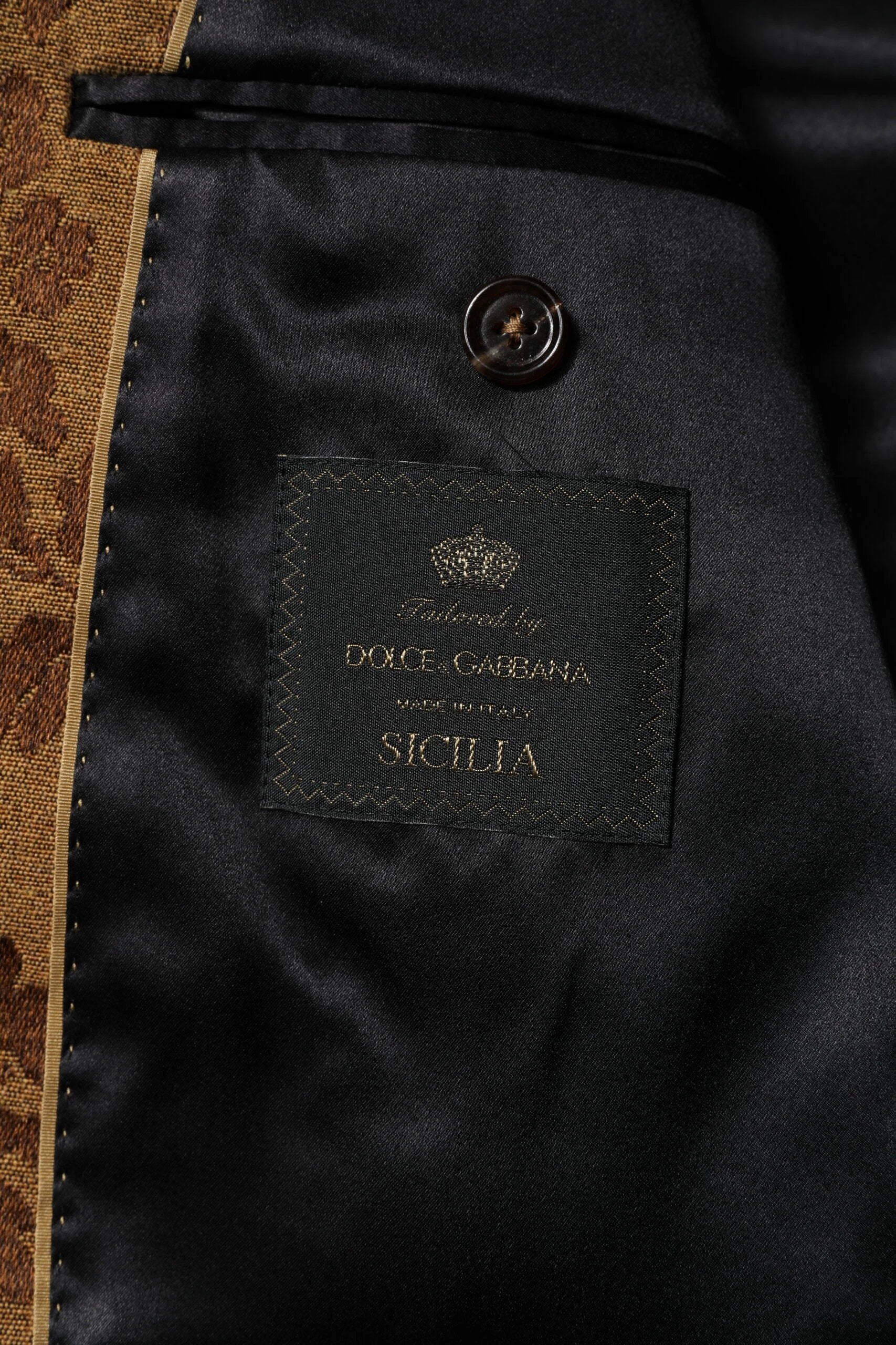 Dolce & Gabbana Brown Floral Jacquard SICILIA 2 Piece Suit