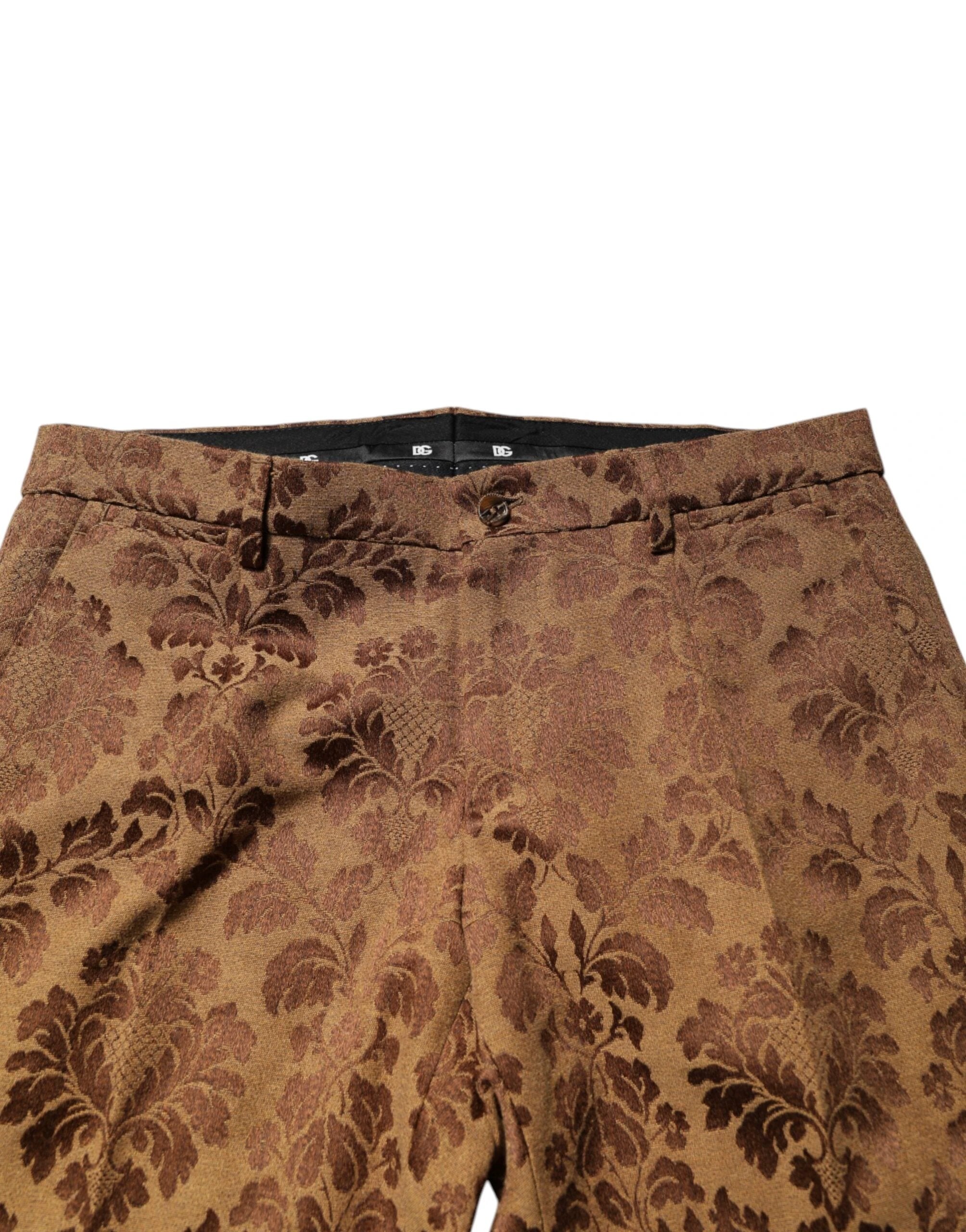 Dolce & Gabbana Brown Floral Jacquard SICILIA 2 Piece Suit