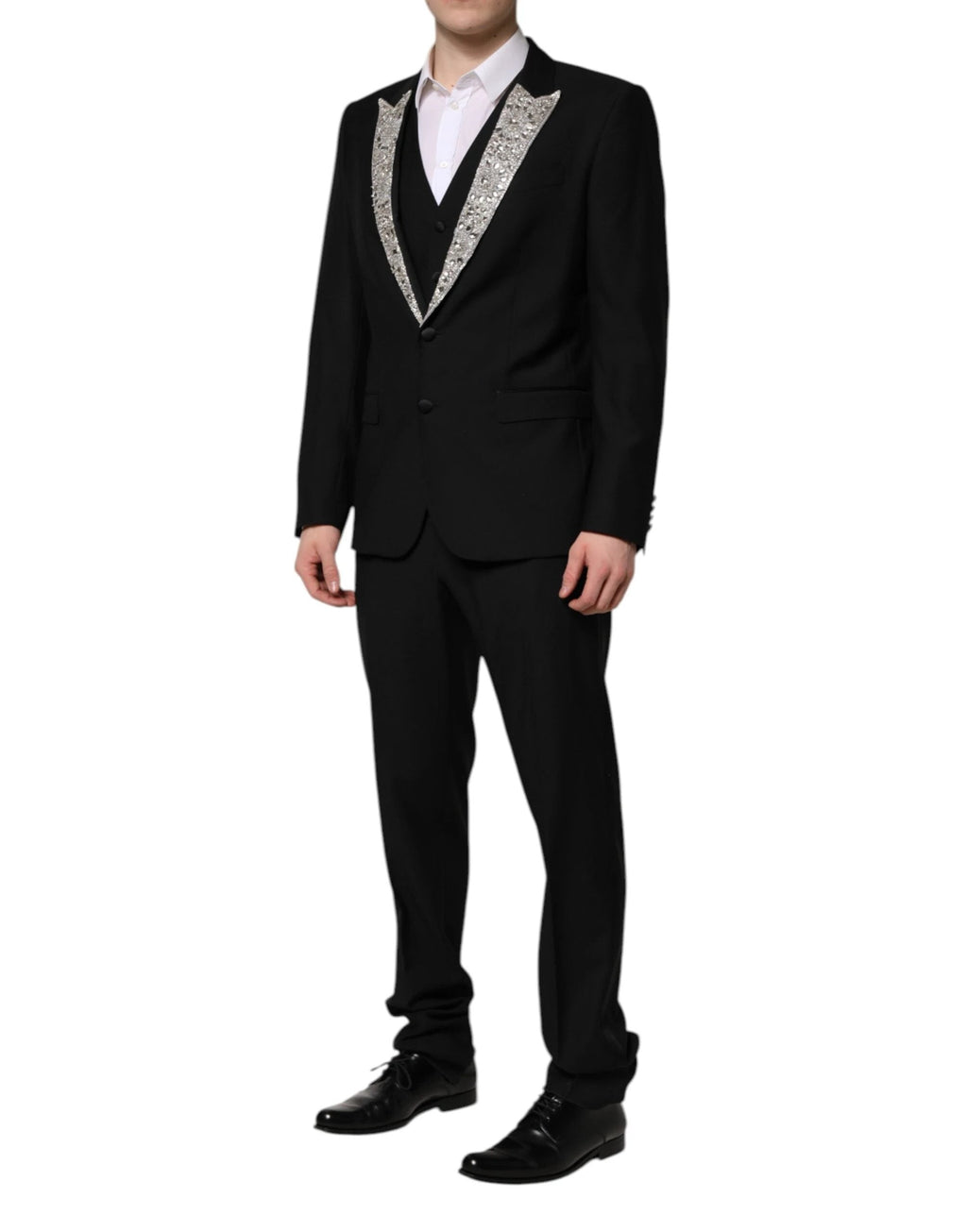 Dolce & Gabbana Black MARTINI Crystal Embellished 3 Pc Suit