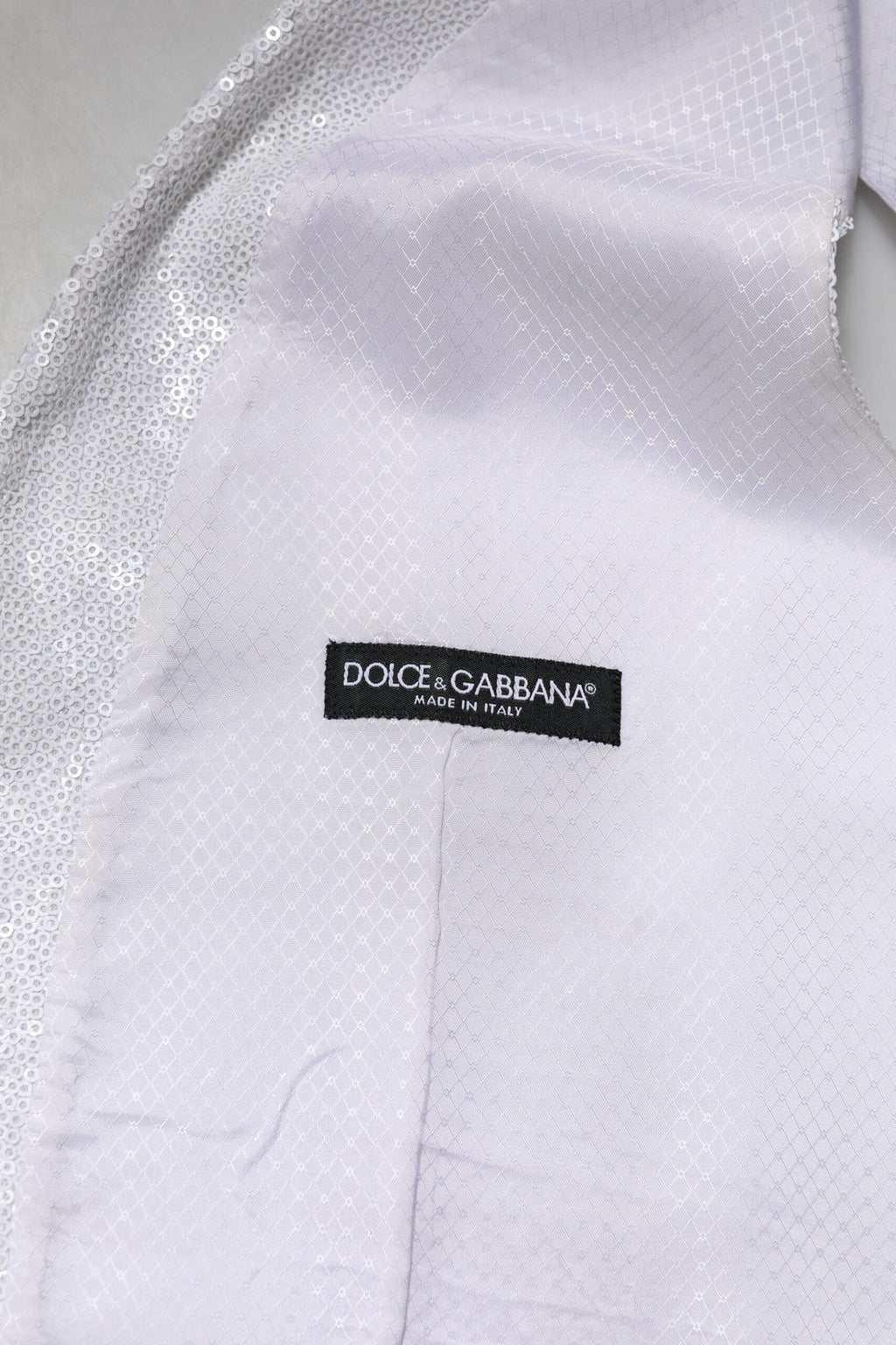 Dolce & Gabbana White Sequined Dress Formal Waistcoat Vest