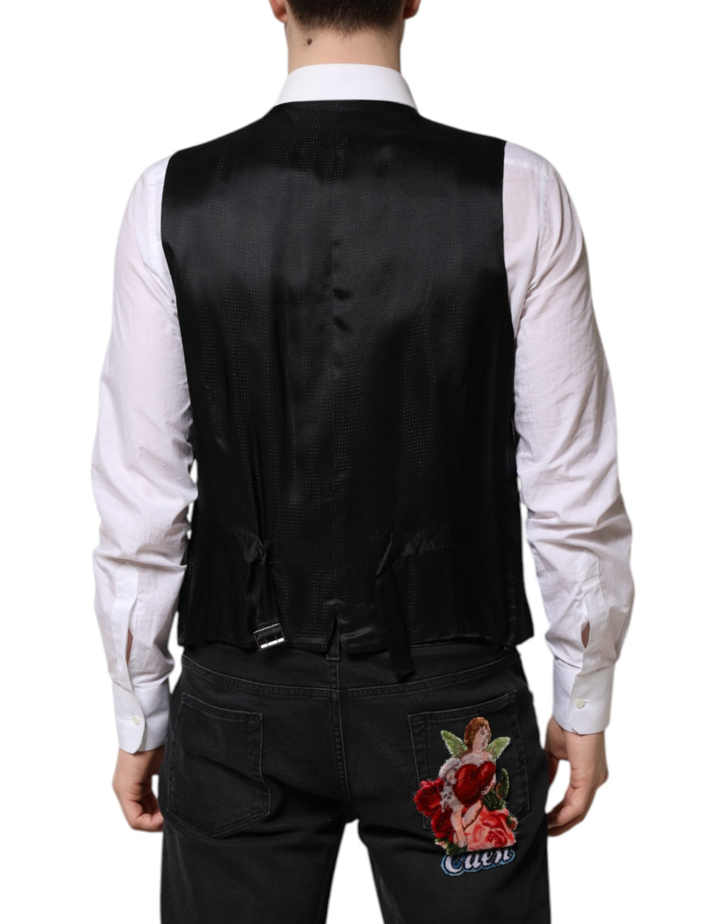 Dolce & Gabbana Purple Sequined Dress Formal Waistcoat Vest