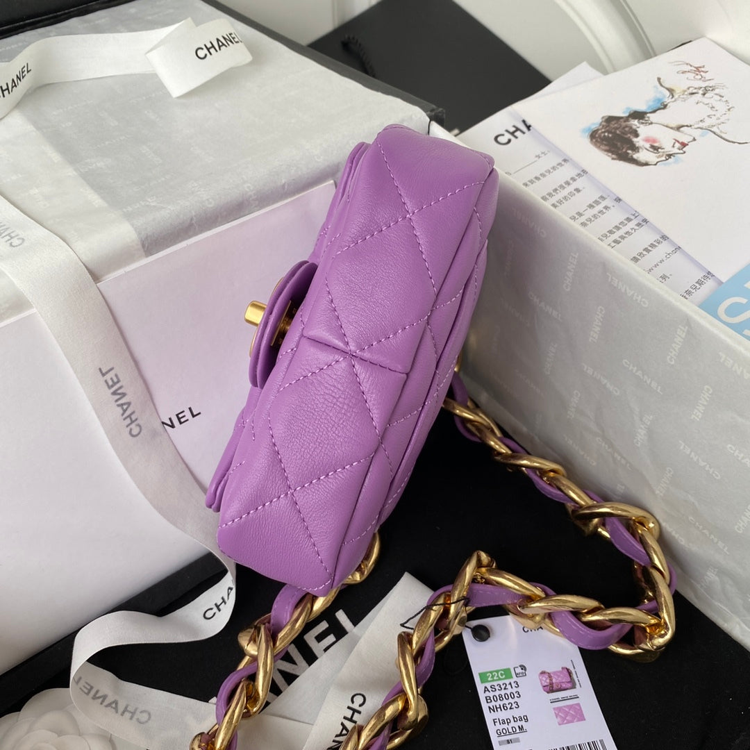 ChanelMini GlamIap Bag Purple For Women Bags Shoulder And Crossbody Bags 6.6in/17cm AS3213
