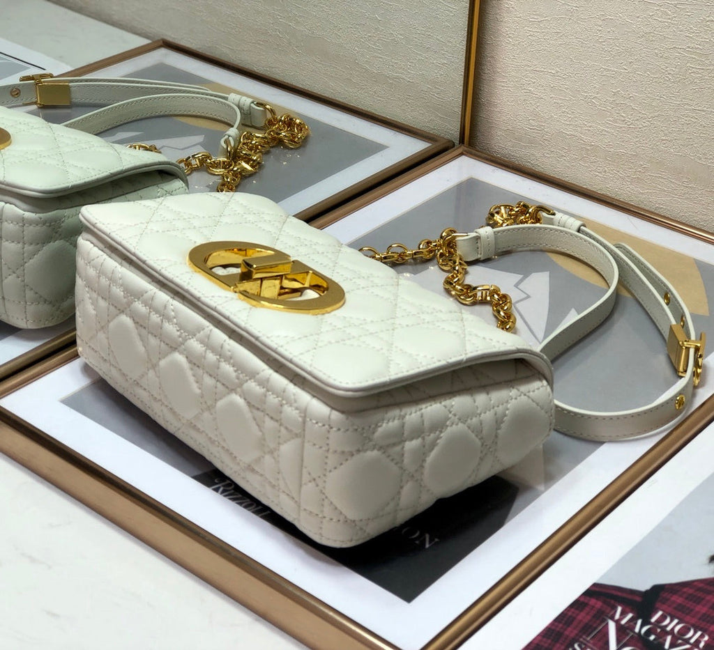 Dior Small Caro Bag, White, For Women Women’s Handbags, Shoulder Bags, Crossbody Bags, 20cm CD M9241UWHC_M35U