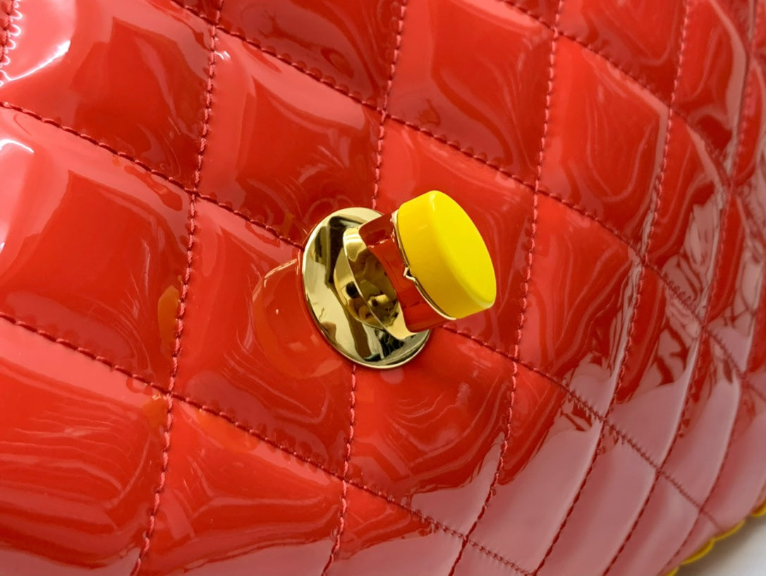 CHLVinyl Classic Red and Yellow Shoulder bag For Women 29cm/11.5in