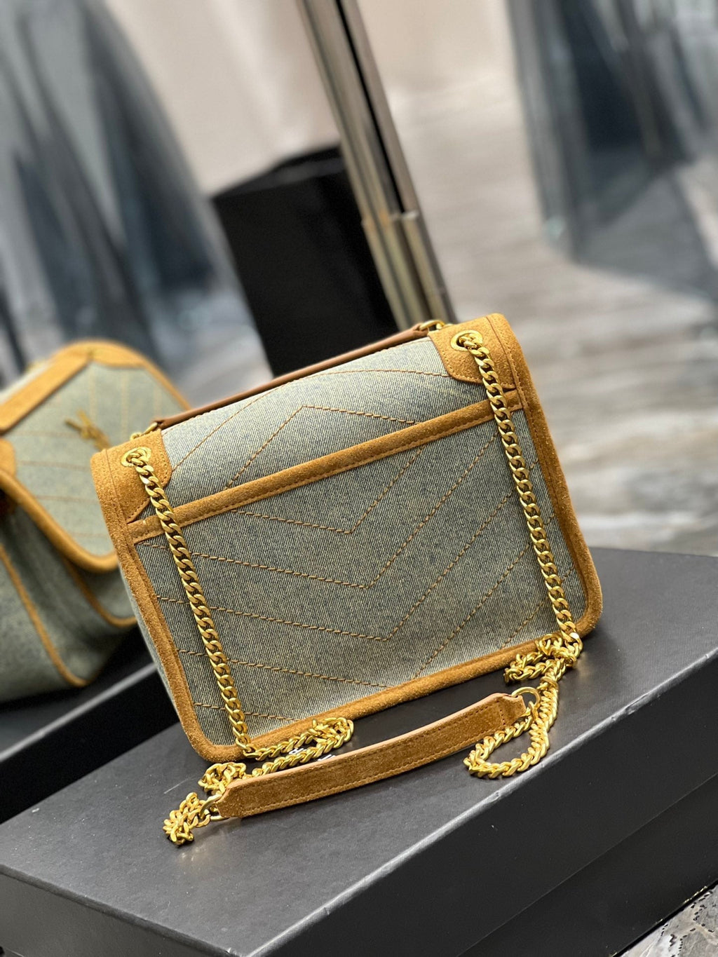 YSSL Niki Mini Chain Bag In Canvas For Women 8in/22cm YSL