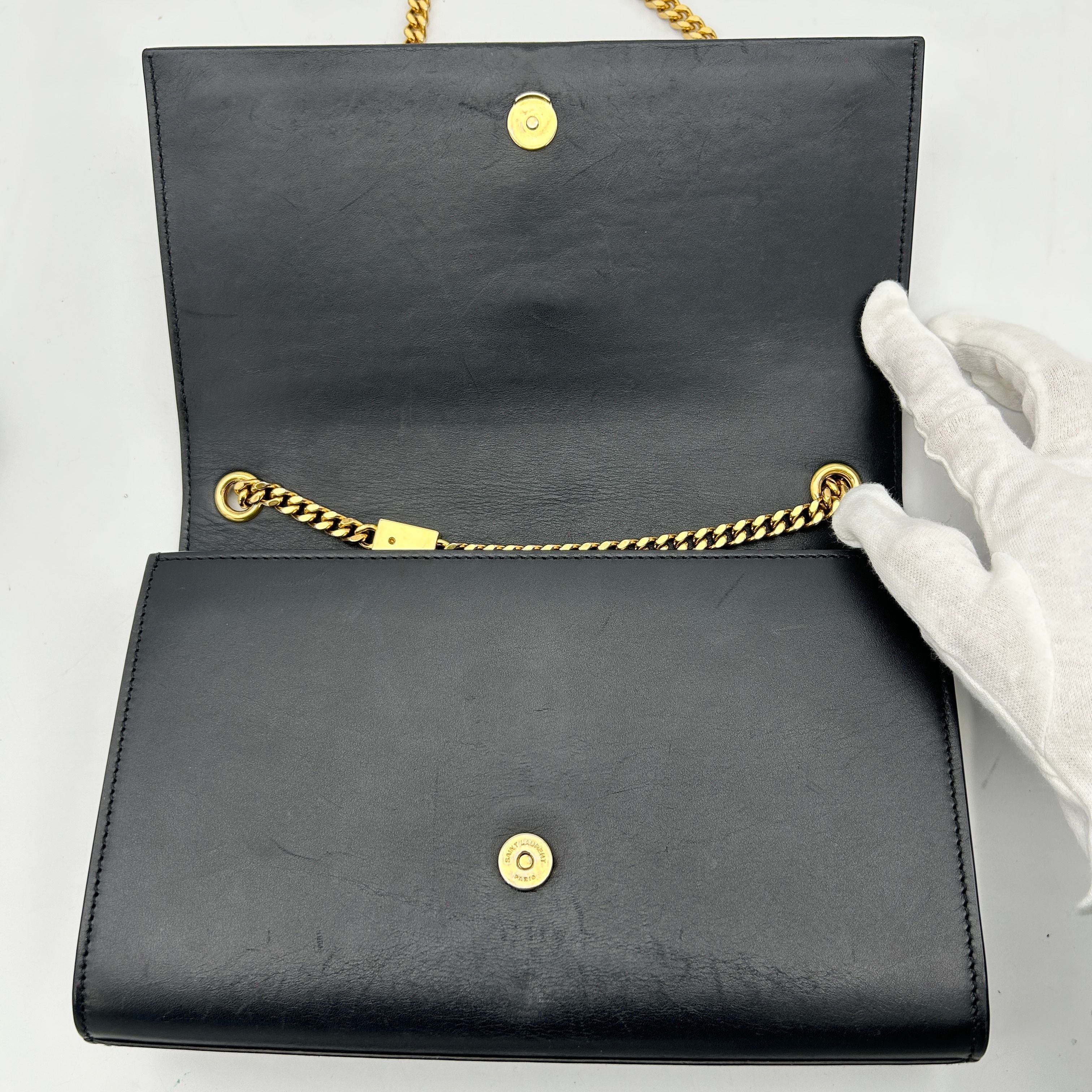 Saint Laurent Classic Kate Tassel Chain Shoulder Black LA30622