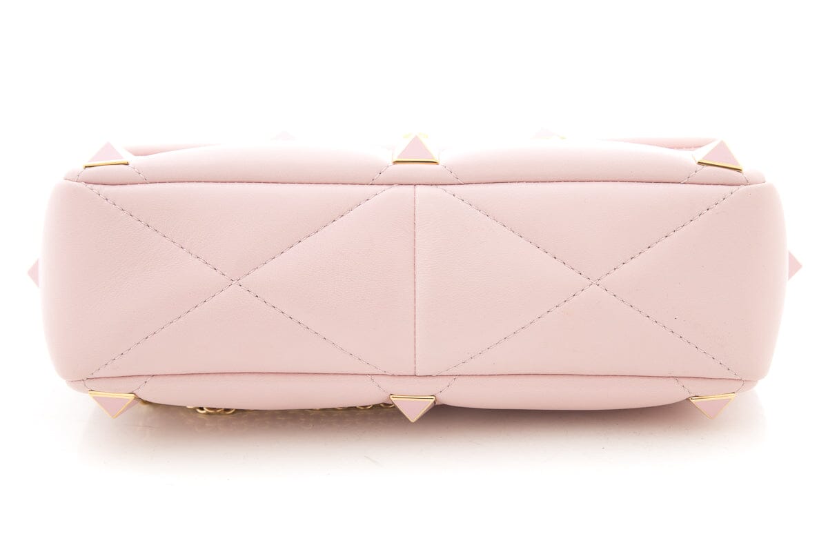 Valentino Pink Roman Stud Shoulder Bag