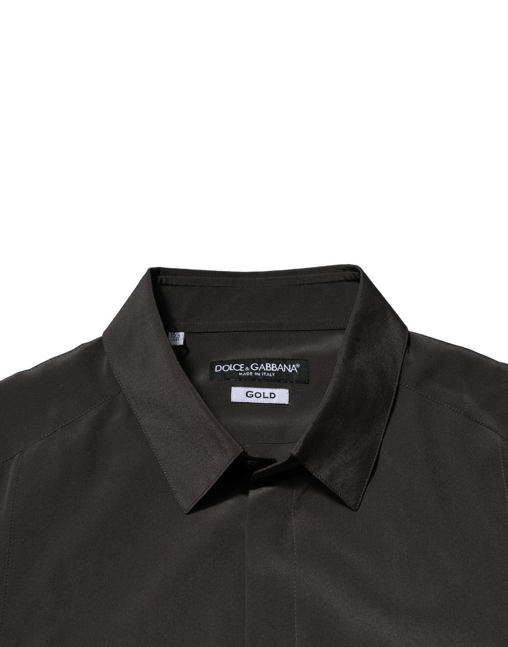 Dolce & Gabbana Dark Brown Silk GOLD Men Dress Formal Shirt