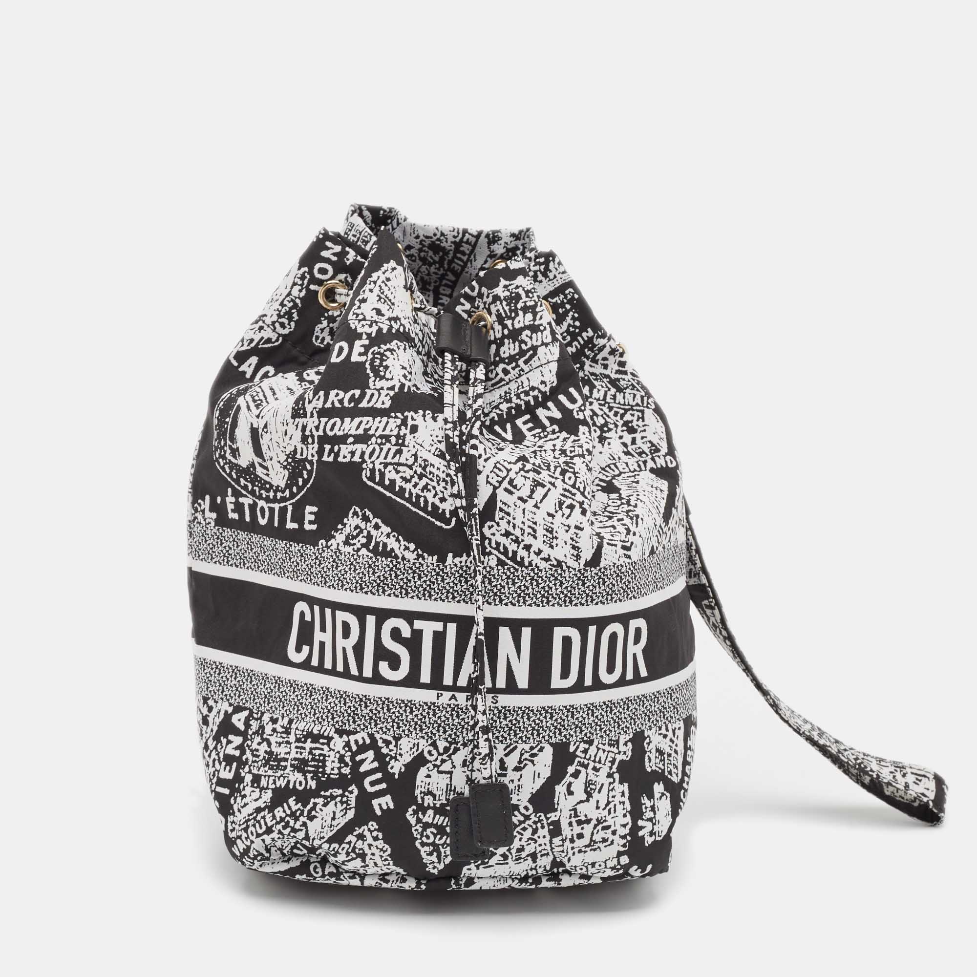 Black/White Plan De Paris Nylon Diortravel Pouch