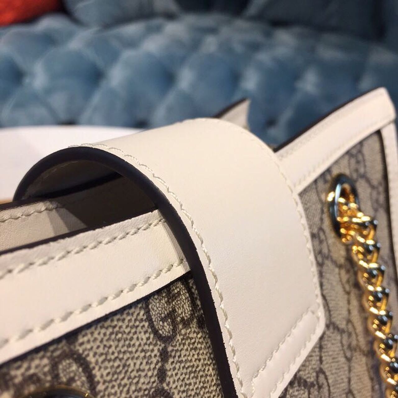 Gucci Padlock Small Gucci Shoulder Bag A Material With Low Environmental Impact With White For Women 10in/26cm Gucci 498156 KHNKG 9761