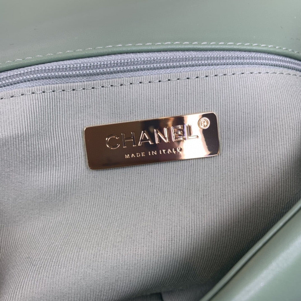 Chanel 19 GlamIap Bag Gold Hardware Green For Women Handbags, Shoulder Bags 10.2in/26cm AS1160
