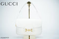 Gucci Horsebit White Leather Shoulder Bag Medium Size