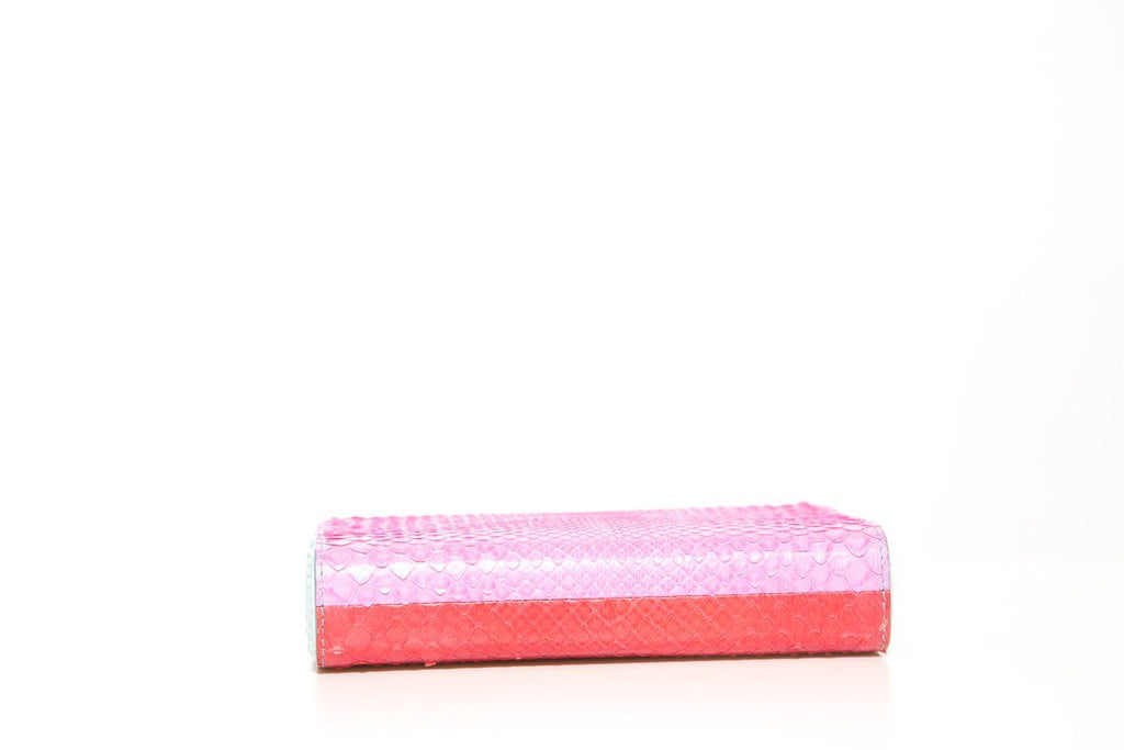 Iris Noble Multi Color Python Leather Clutch