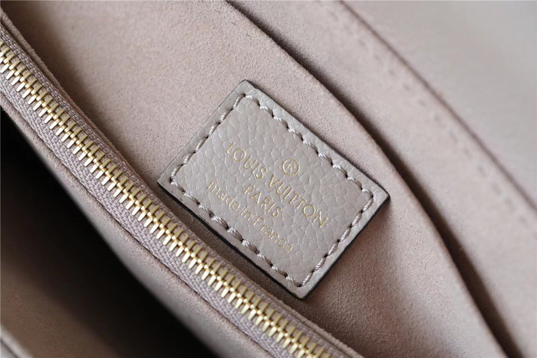 Louis Vuitton Madeleine MM Monogram Empreinte Dove Gray/ Creme Beige For Women,  Shoulder and Crossbody Bags 11.8in/30cm Louis Vuitton M46041