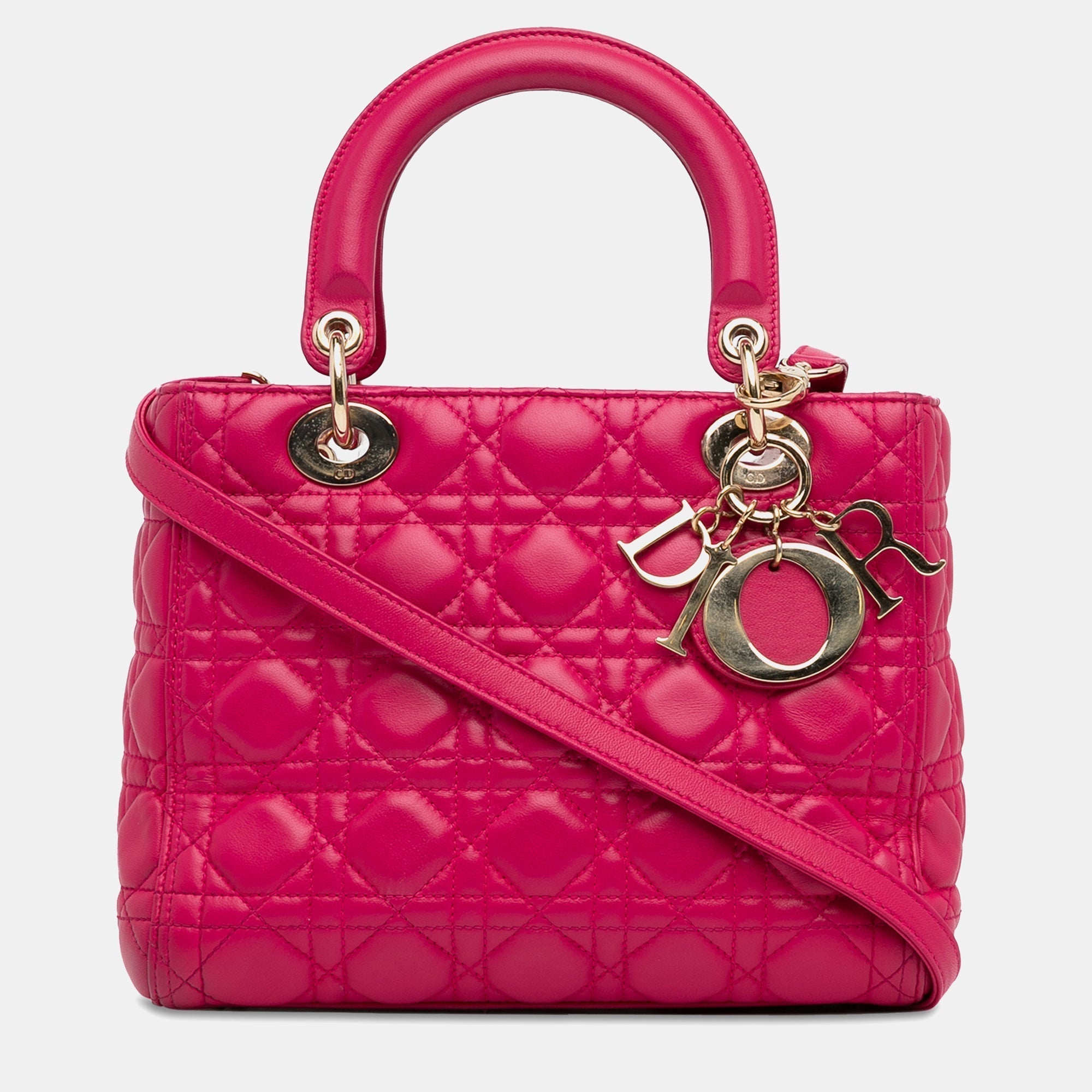 Medium Lambskin Cannage Lady Dior