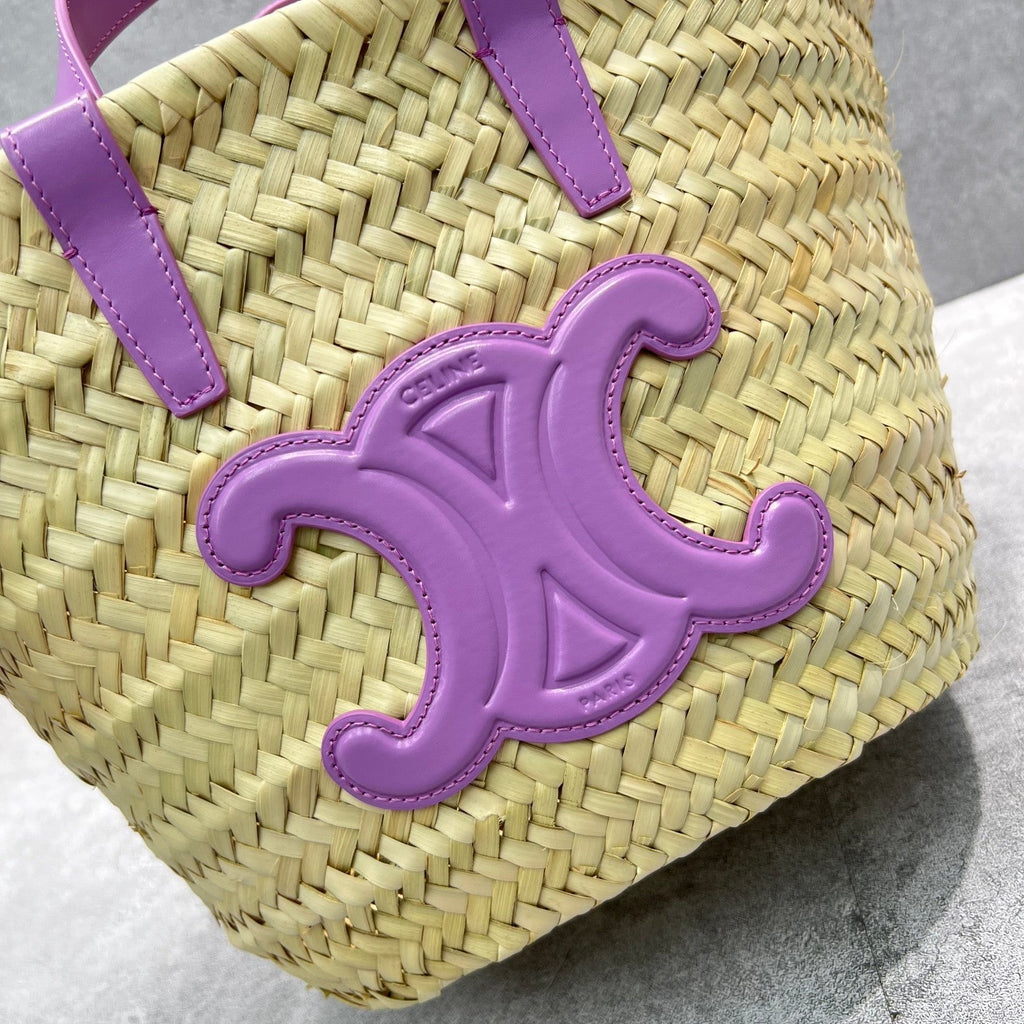GLAMI Teen Triomphe GLAMI Classic Panier In Palm Leaves And Lizard Violet For Women 8in/20cm