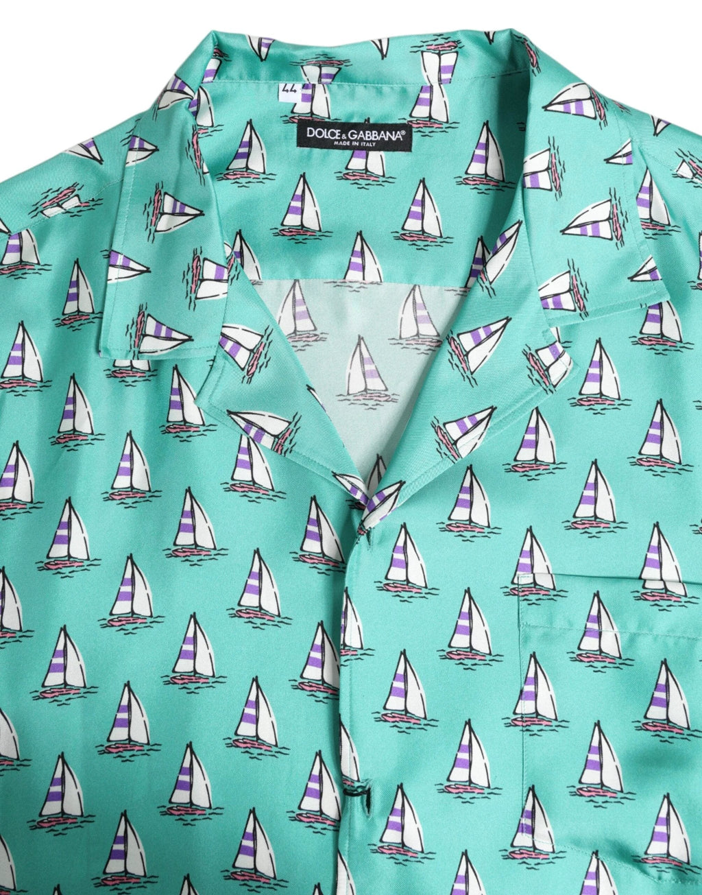 Dolce & Gabbana Green Printed Short Sleeves Casual Shirt