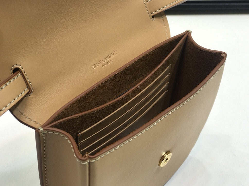 Top Quality Kaia Small Satchel Brown For Women 7.2in/18.5cm YSL 619740BWR6W2725