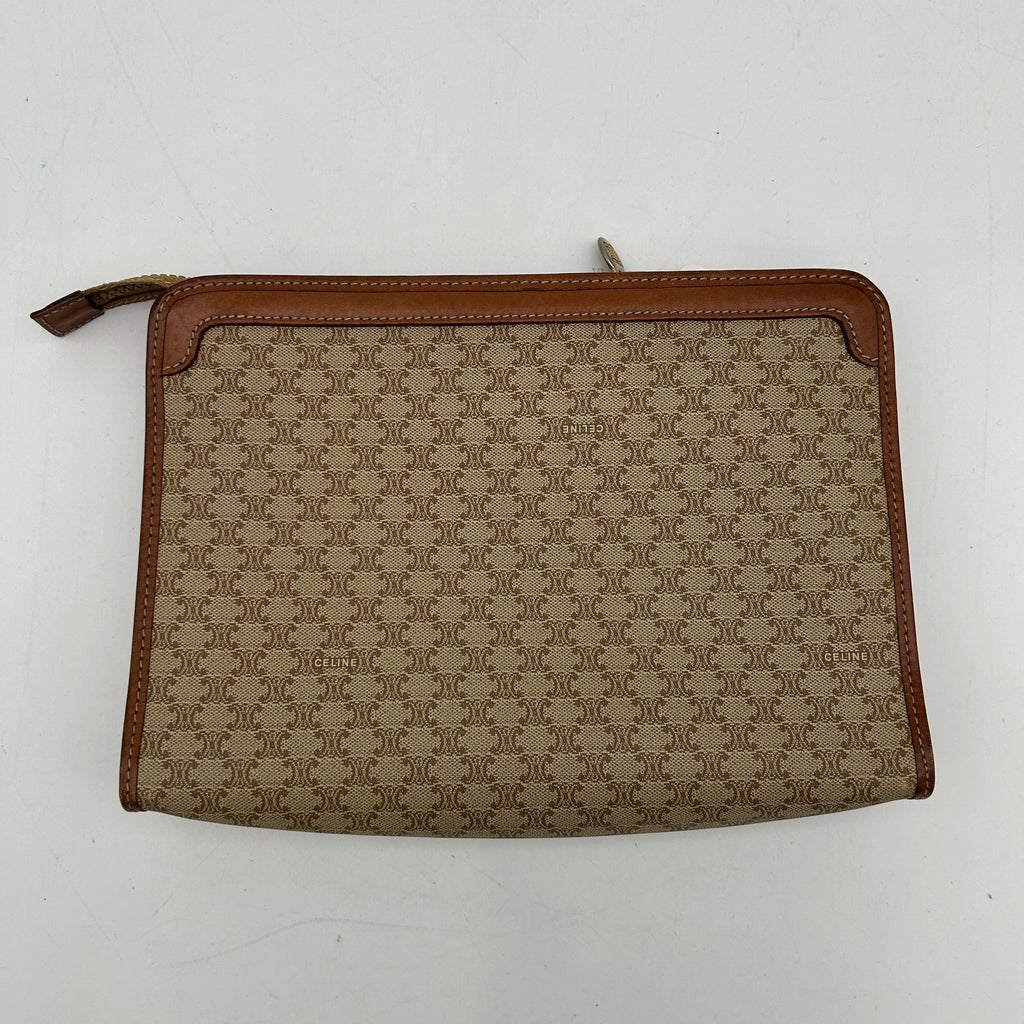 Celine Macadam Beige Clutch Bag