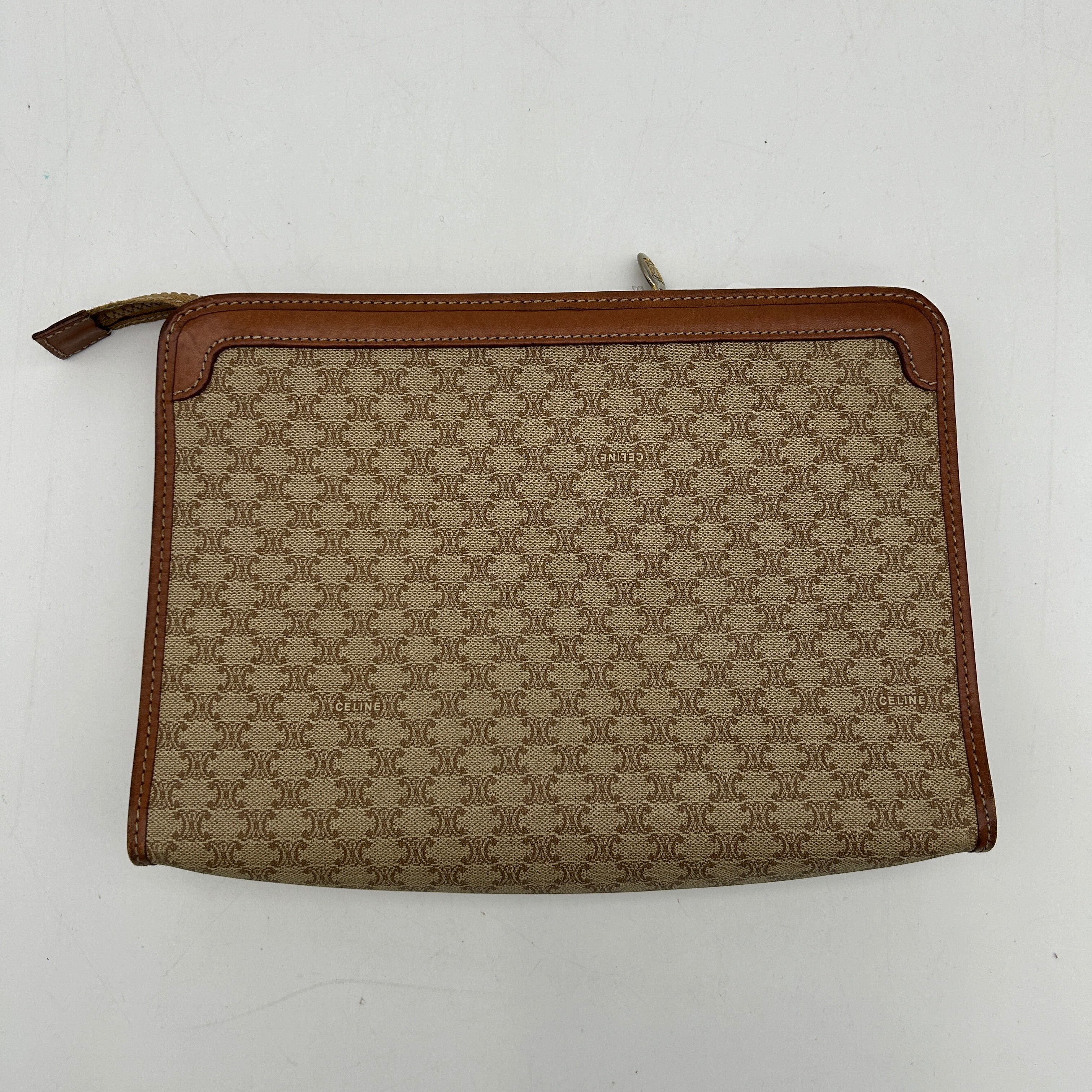 Celine Macadam Beige Clutch Bag