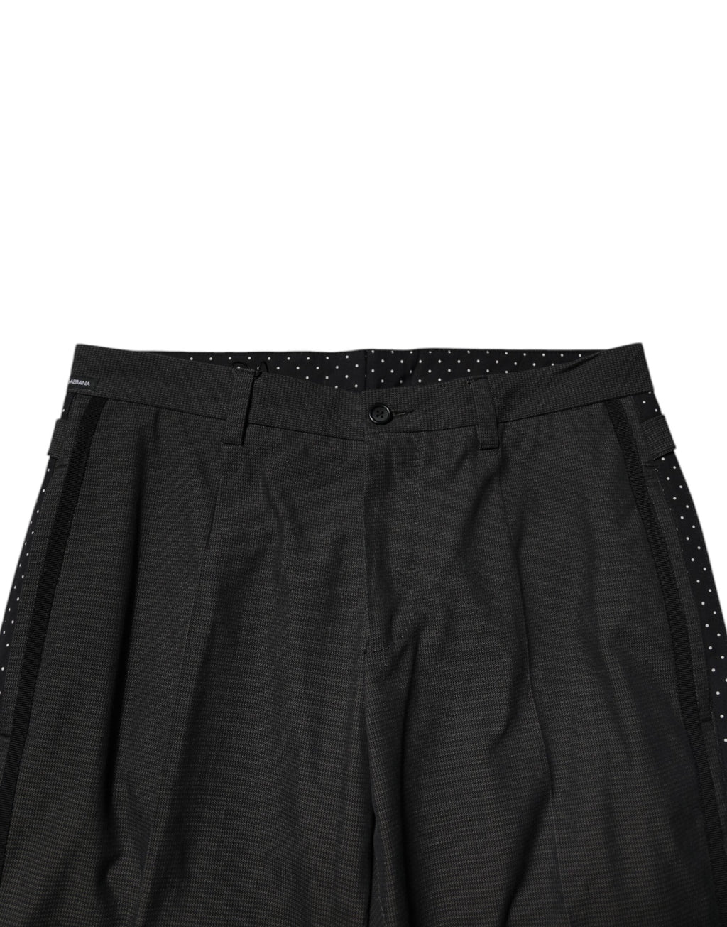 Dolce & Gabbana Gray Cotton Patterned Formal Pants