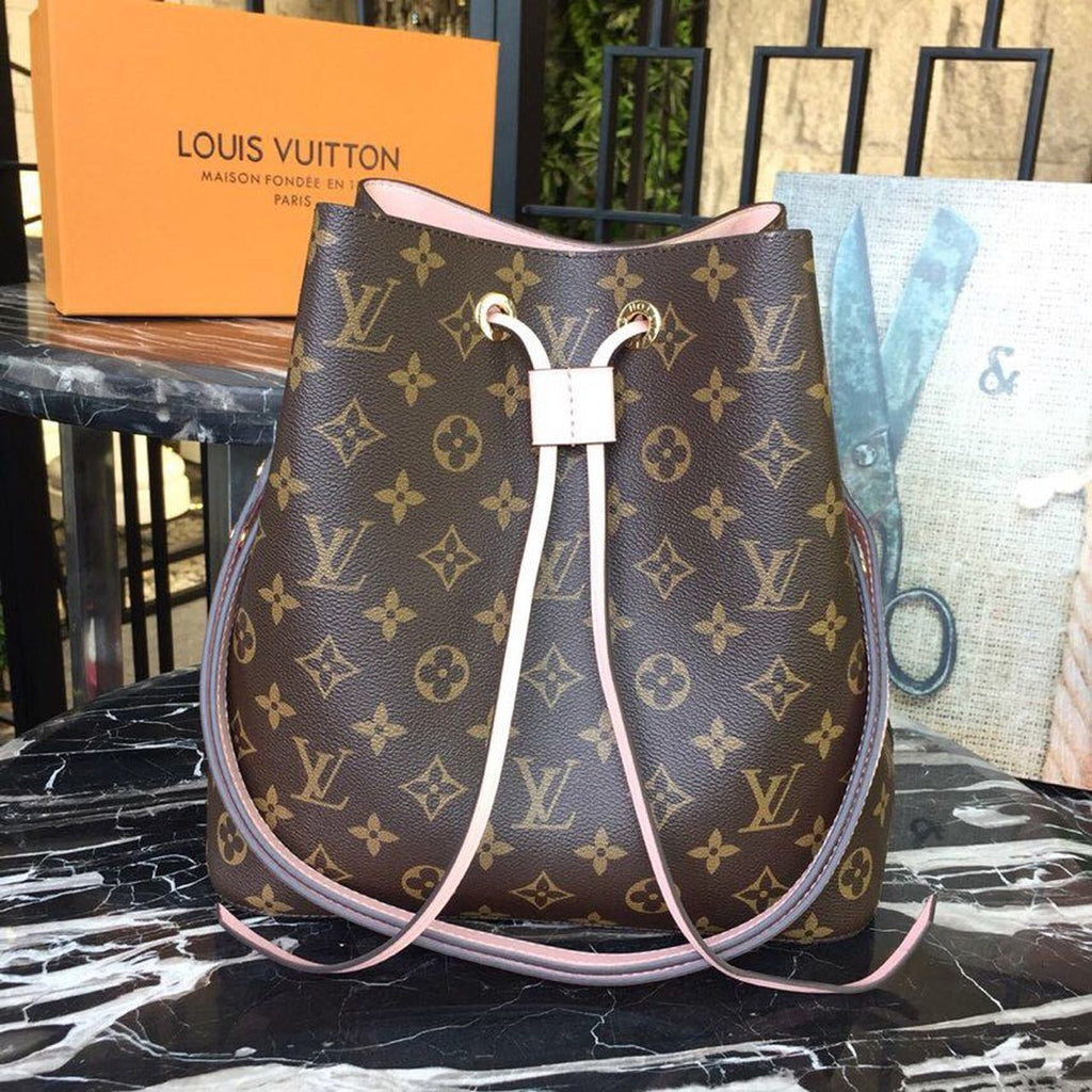 Louis Vuitton NeoNoe MM Bucket Bag Monogram Canvas Rose Poudre Pink For Women, WoBags, Shoulder Bags 10.2in/26cm Louis Vuitton M44022