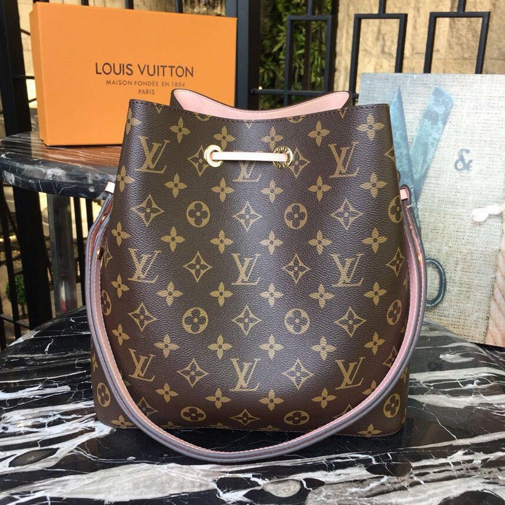 Louis Vuitton NeoNoe MM Bucket Bag Monogram Canvas Rose Poudre Pink For Women, WoBags, Shoulder Bags 10.2in/26cm Louis Vuitton M44022