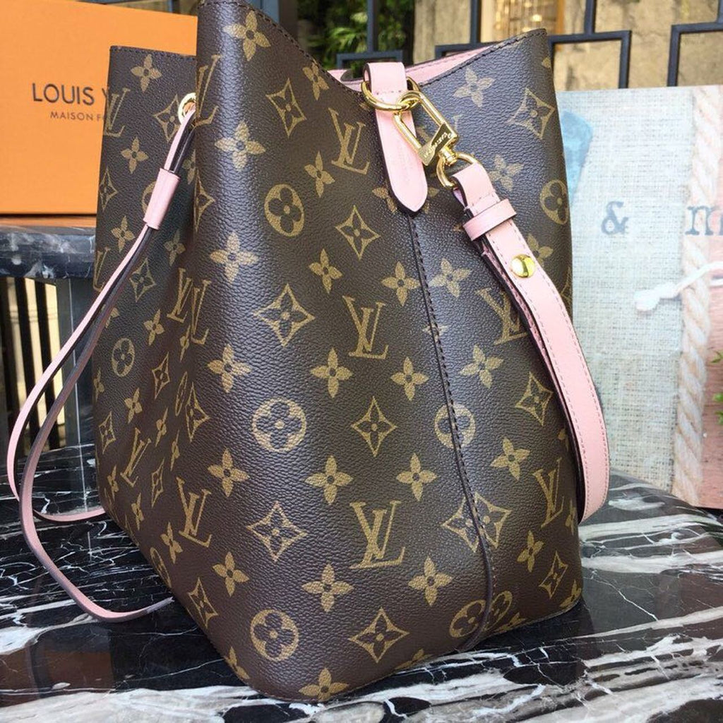 Louis Vuitton NeoNoe MM Bucket Bag Monogram Canvas Rose Poudre Pink For Women, WoBags, Shoulder Bags 10.2in/26cm Louis Vuitton M44022