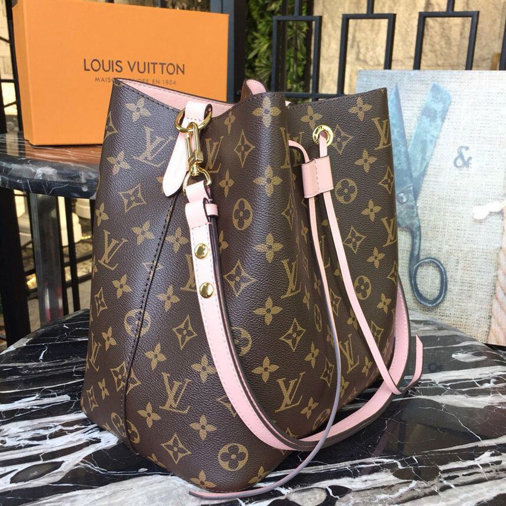 Louis Vuitton NeoNoe MM Bucket Bag Monogram Canvas Rose Poudre Pink For Women, WoBags, Shoulder Bags 10.2in/26cm Louis Vuitton M44022