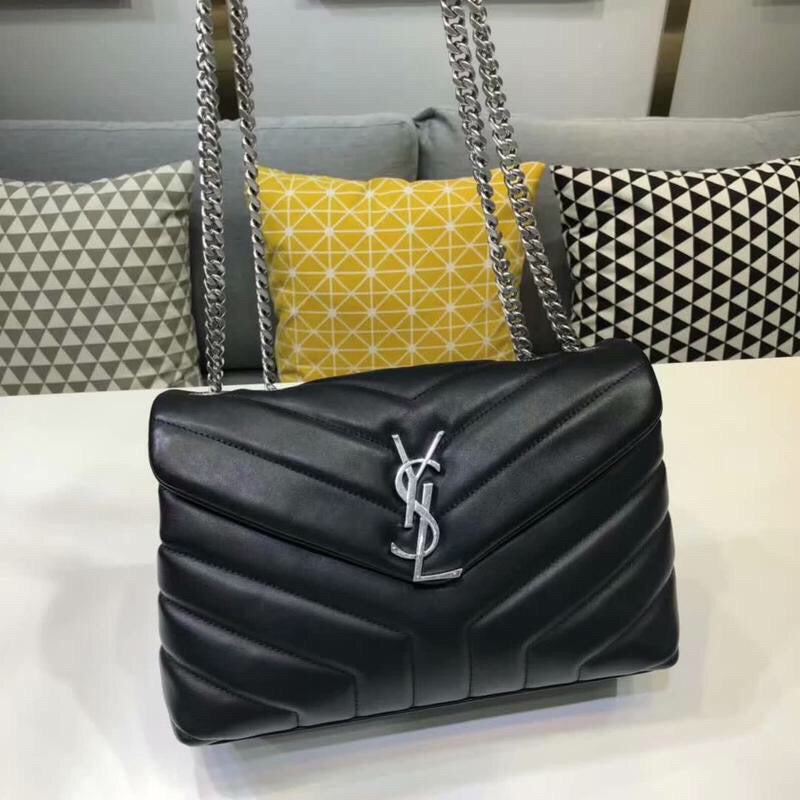 Top Quality Loulou Small Chain Bag In MatelassÃ© "Y" Black For Women 9.8in/23cm YSL 494699DV7261000