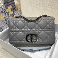Large Caro Bag Grey Padded Macrocannage, Dark Grey, For Women WomenÃ¢â‚¬â„¢s Handbags, Crossbody Bags, 28cm CD