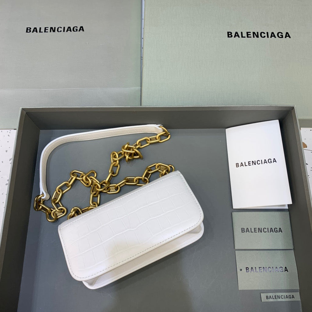 Gossip Small On Chain Shoulder Bag White, For Women,  Bags 7.4in/19cm