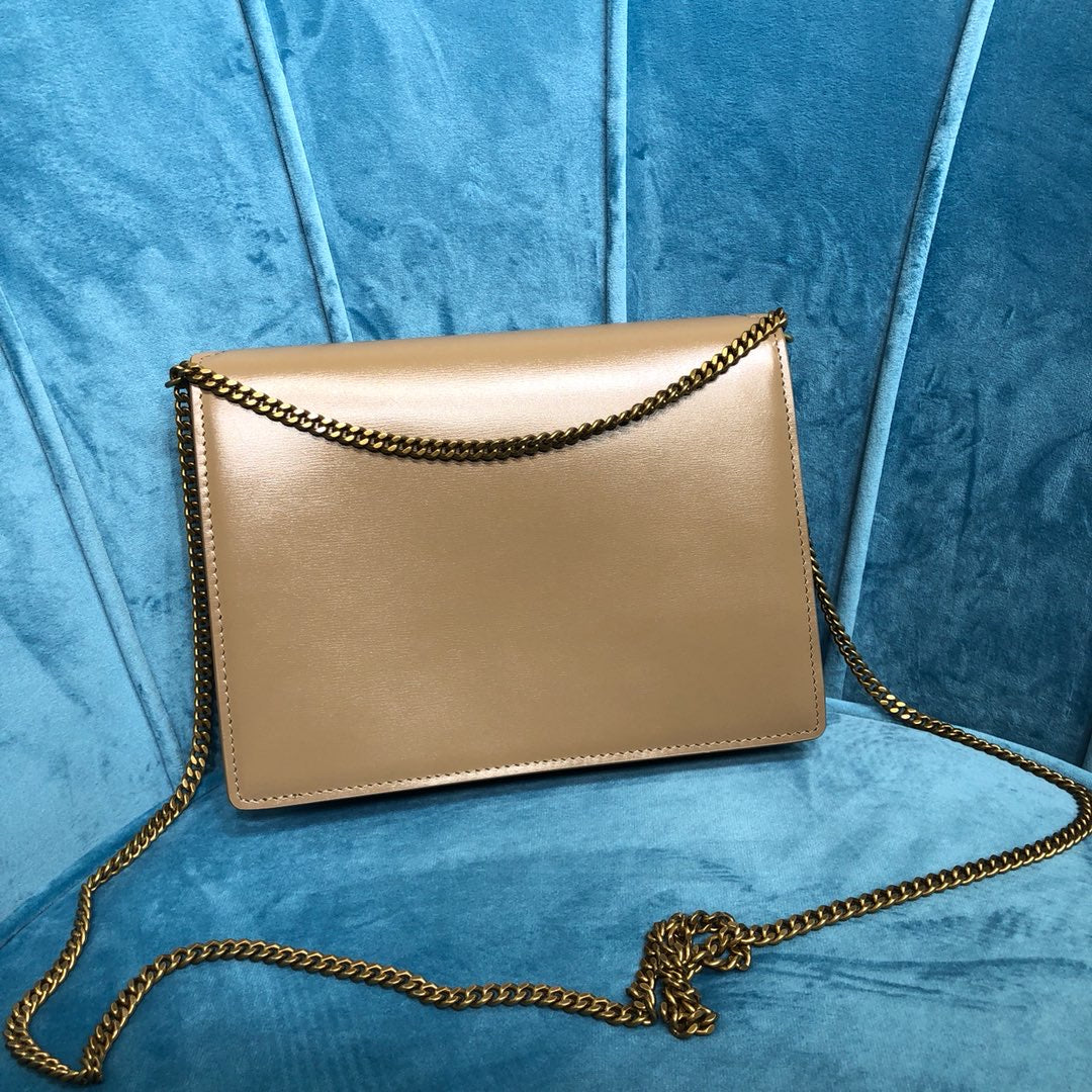 YSSL Cassandra Medium Chain Bag Dark Beige For Women 8.7in/22cm YSLÂ 