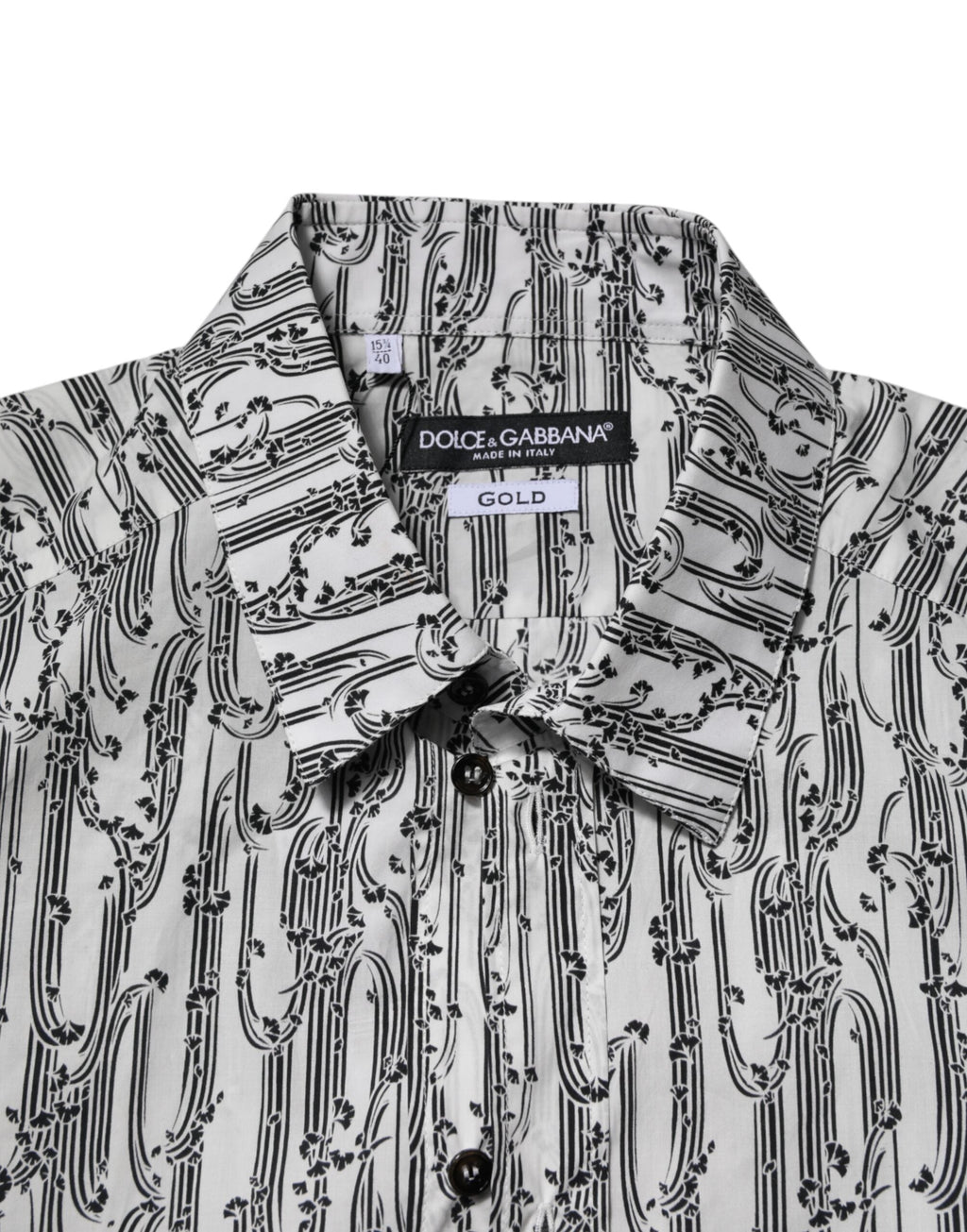 Dolce & Gabbana White Floral Print Casual Long Sleeves Shirt