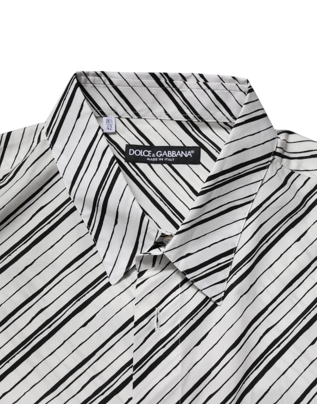 Dolce & Gabbana White Striped Long Sleeves Men Formal Shirt