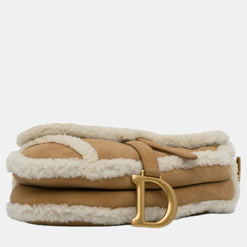 Dior Br Shearling Saddle Bag